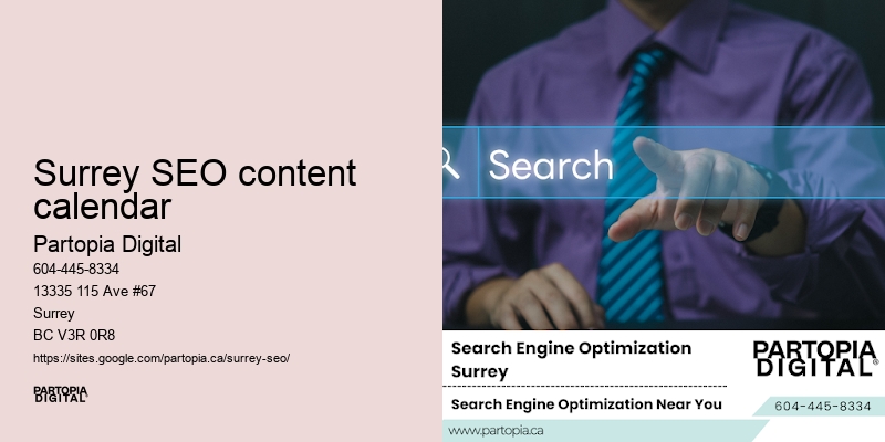 Surrey SEO content calendar SEO specialist team