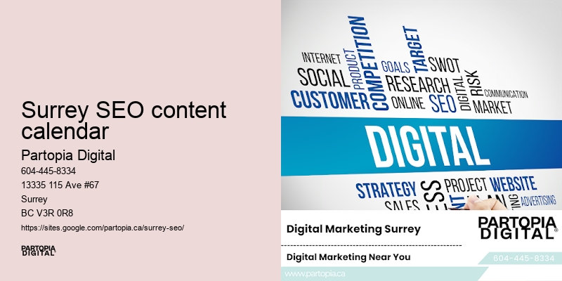 Local SEO strategy Surrey SEO content calendar