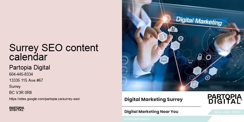 Surrey SEO content calendar SEO organic traffic